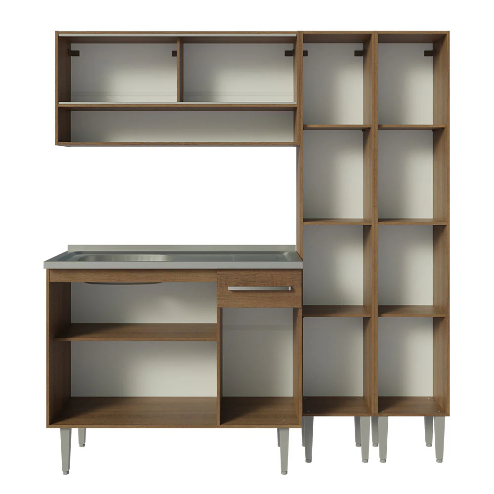 Armário de Cozinha Compacta 169cm com Pia Rustic Emilly Madesa 14 - Image 6