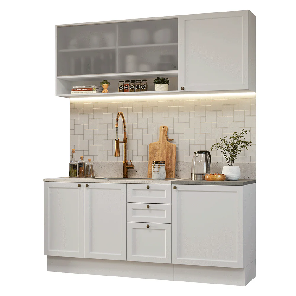 Armário de Cozinha Compacta 180 cm Branco Vik Madesa 03 - Image 2
