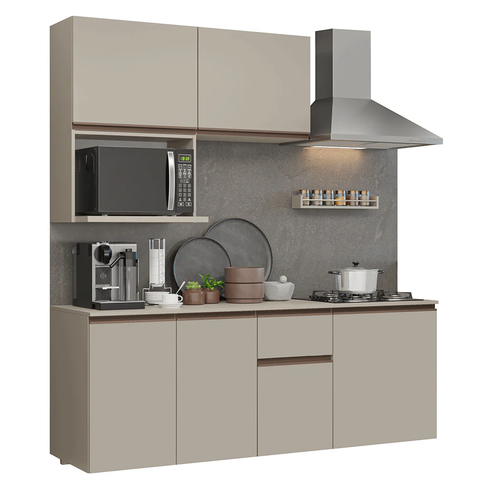 Armário de Cozinha Compacta 180 cm Suspensa Crema Nice Madesa 03 - Image 2