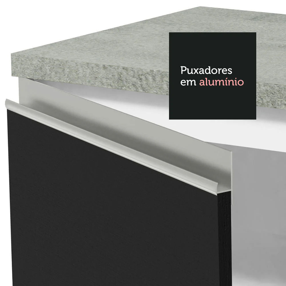 Armário de Cozinha Compacta 180cm Branco/Preto Glamy Madesa 09 - Image 7