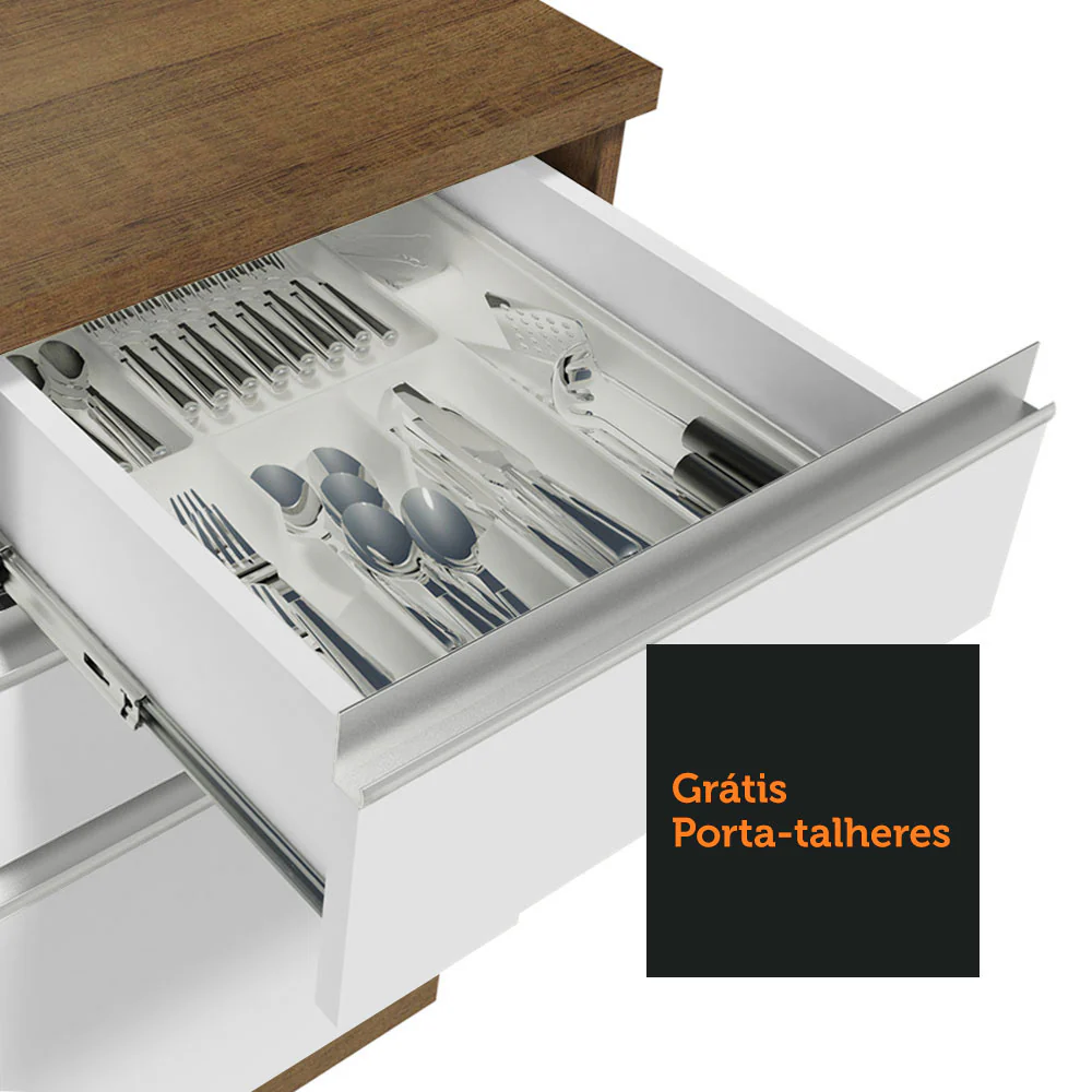Armário de Cozinha Compacta 180cm Rustic/Branco Glamy Madesa 09 - Image 9