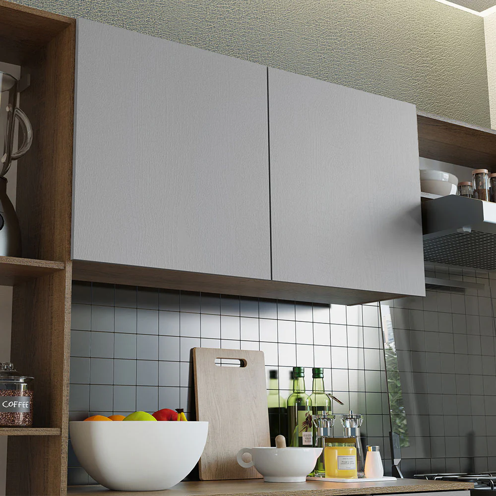 Armário de Cozinha Compacta 180cm Rustic/Cinza Easy Madesa - Image 7