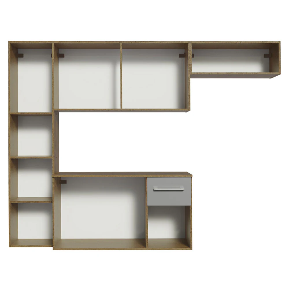 Armário de Cozinha Compacta 180cm Rustic/Cinza Easy Madesa - Image 9