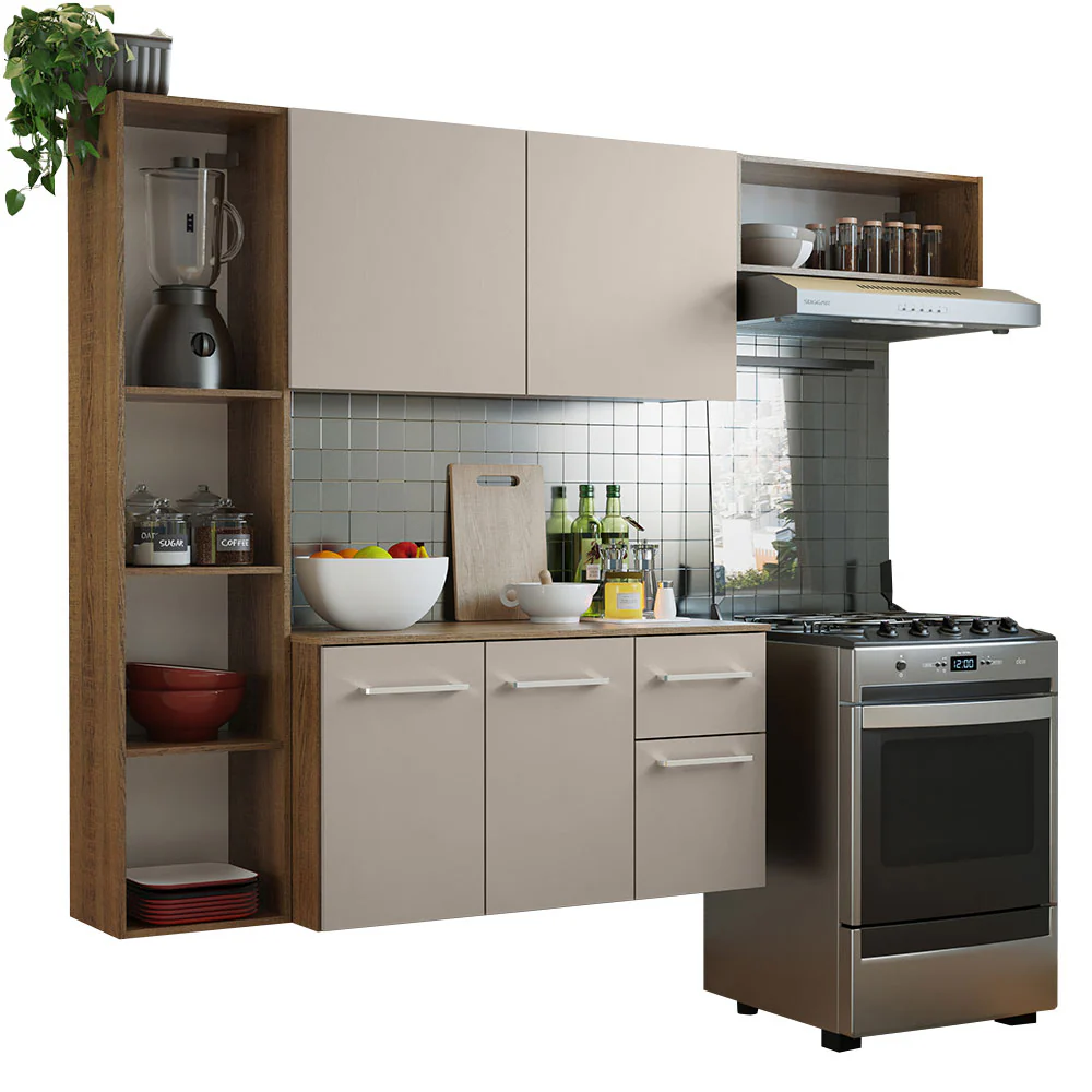 Armário de Cozinha Compacta 180cm Rustic/Crema Easy Madesa - Image 2