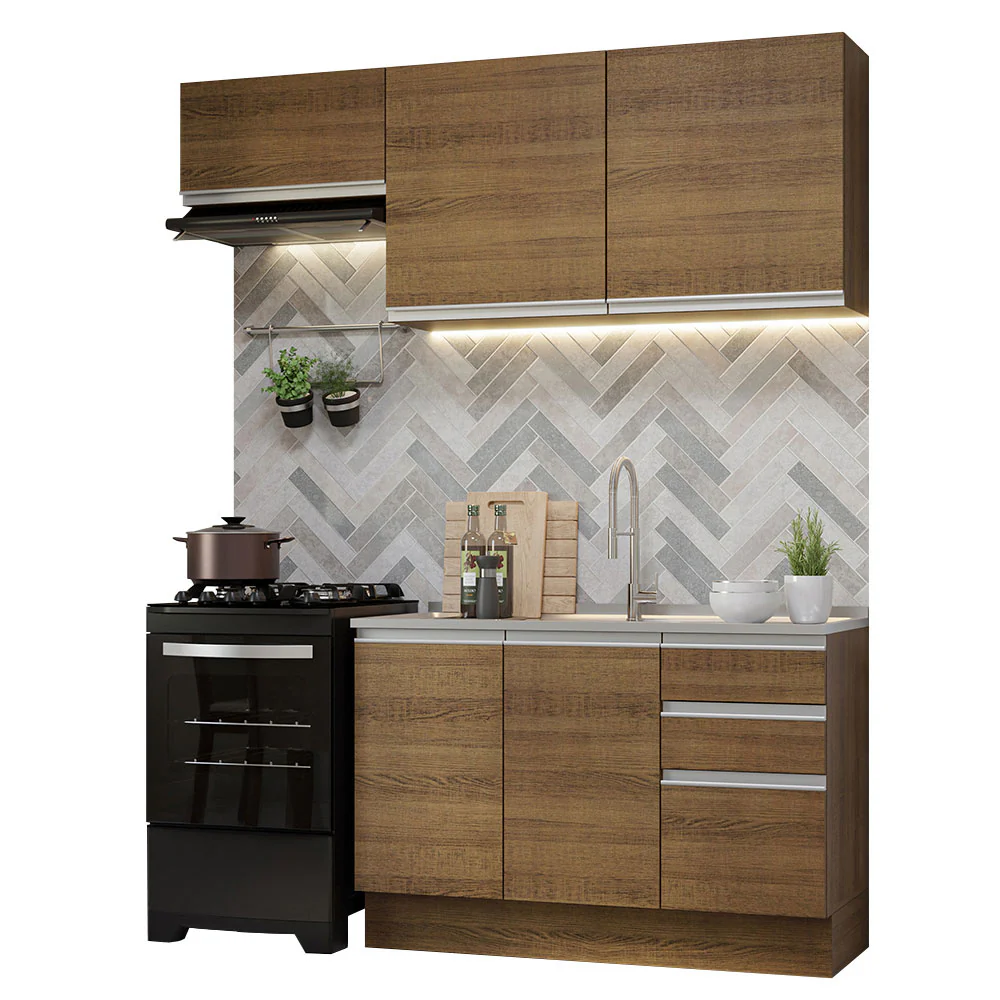 Armário de Cozinha Compacta 180cm Rustic Glamy Madesa 09 - Image 2