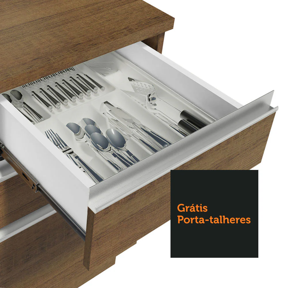 Armário de Cozinha Compacta 180cm Rustic Glamy Madesa 09 - Image 9