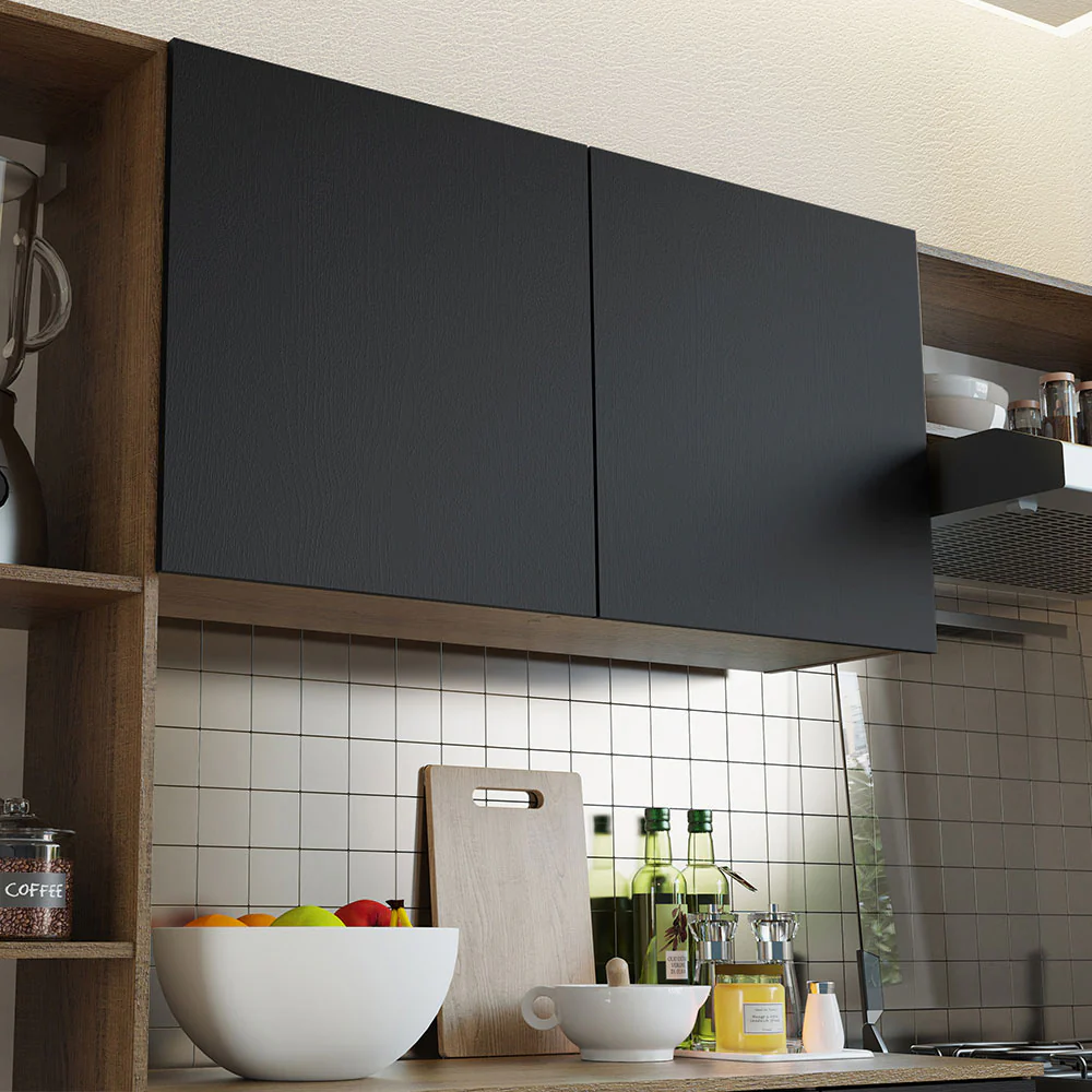 Armário de Cozinha Compacta 180cm Rustic/Preto Easy Madesa - Image 7