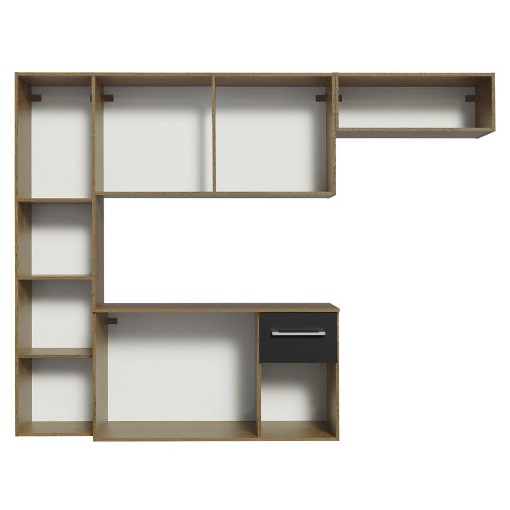 Armário de Cozinha Compacta 180cm Rustic/Preto Easy Madesa - Image 9