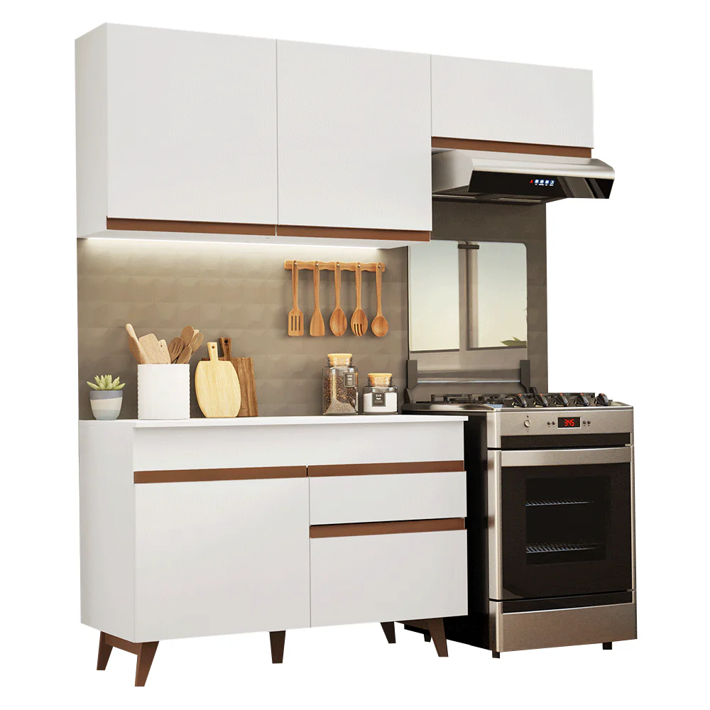 Armário de Cozinha Compacta 190cm Branco Reims Madesa 04 - Image 2