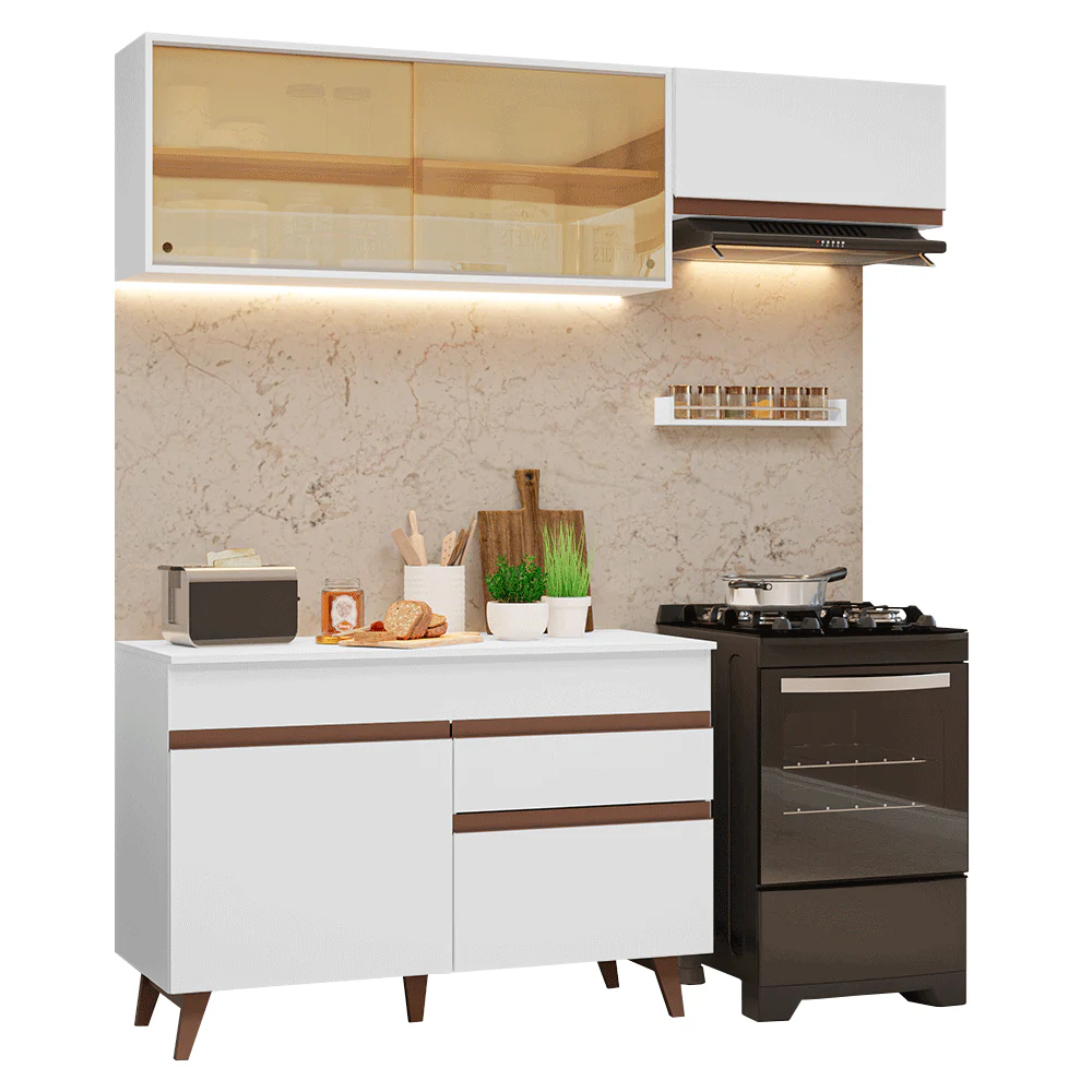 Armário de Cozinha Compacta 190cm Branco Reims Madesa 05 - Image 2