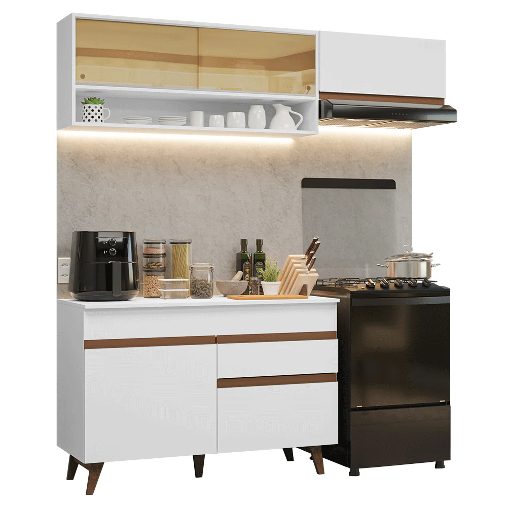 Armário de Cozinha Compacta 190cm Branco Reims Madesa 06 - Image 2
