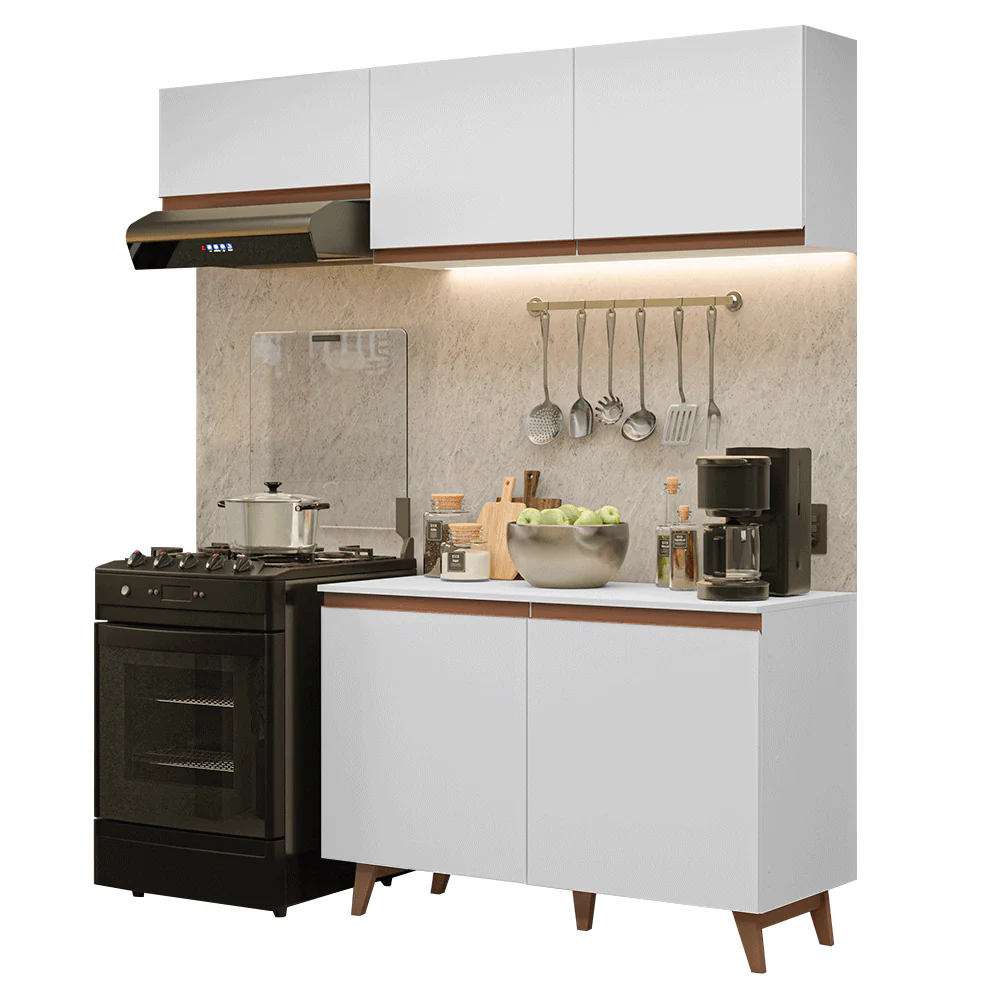 Armário de Cozinha Compacta 190cm Branco Reims Madesa 08 - Image 2