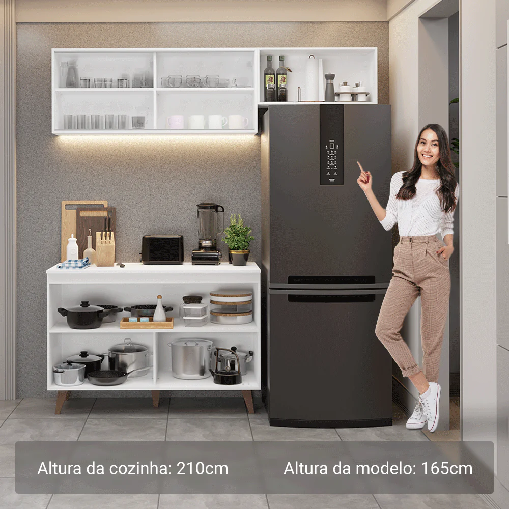 Armário de Cozinha Compacta 190cm Branco Reims Madesa 09 - Image 5