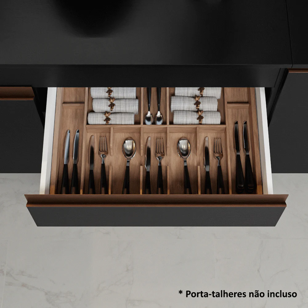 Armário de Cozinha Compacta 190cm Preto Reims Madesa 04 - Image 8