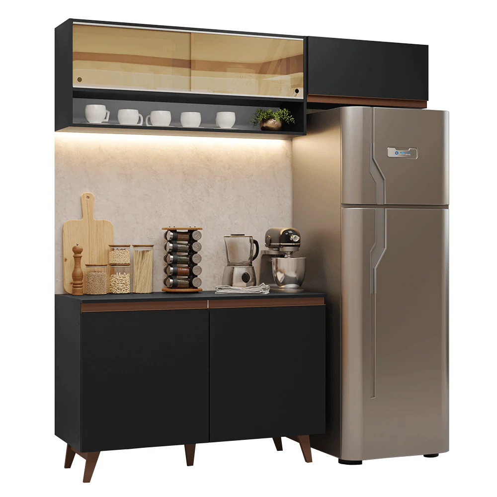 Armário de Cozinha Compacta 190cm Preto Reims Madesa 07 - Image 2