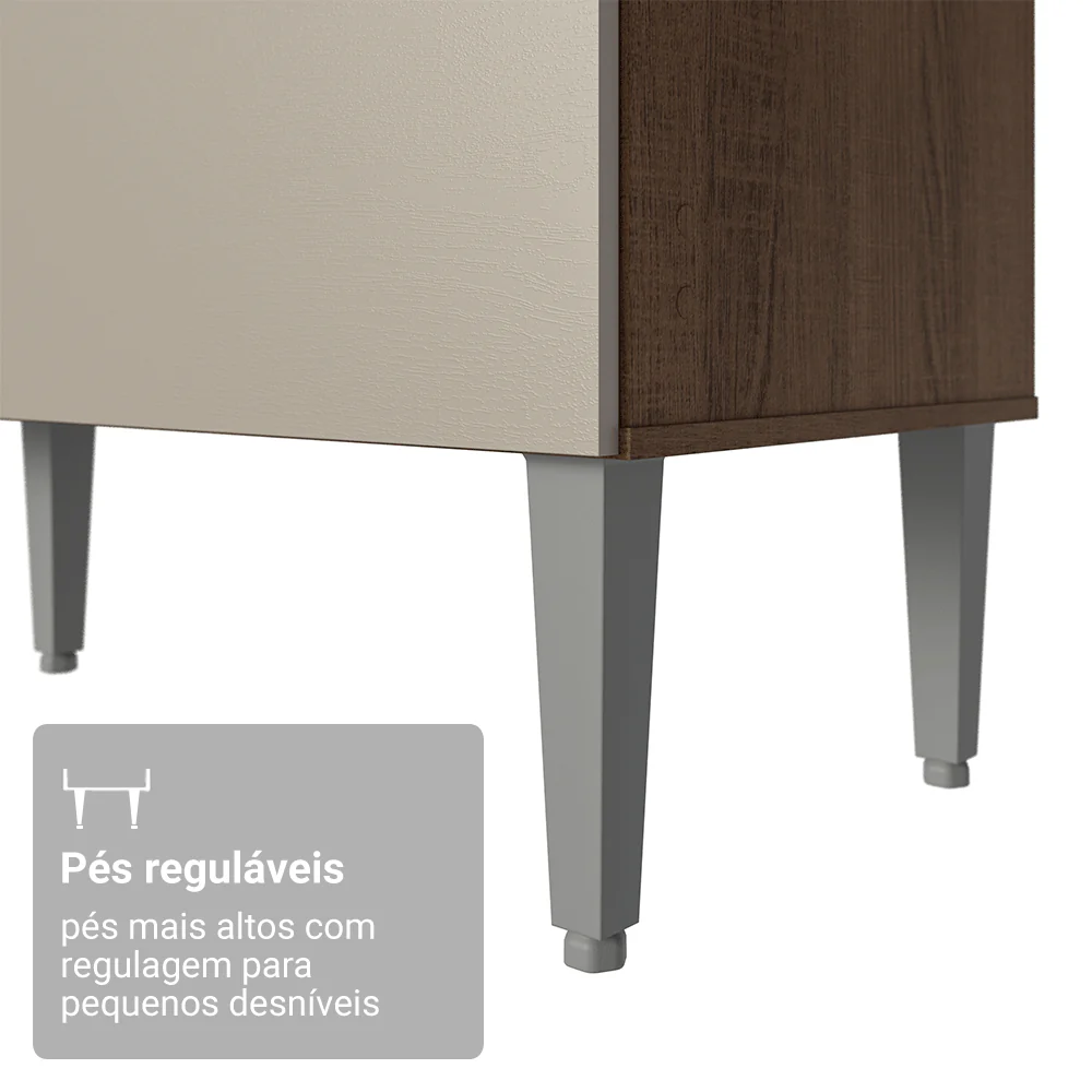 Armário de Cozinha Compacta 196cm Rustic/Crema Aura Madesa 01 - Image 9