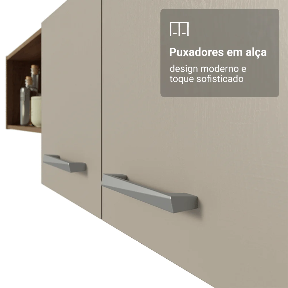 Armário de Cozinha Compacta 196cm Rustic/Crema Aura Madesa - Image 8