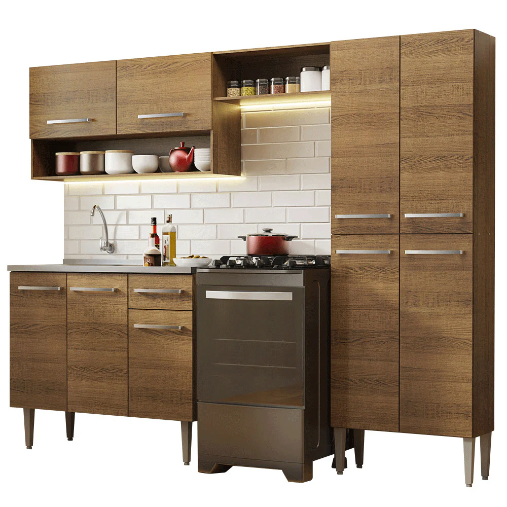 Armário de Cozinha Compacta 229cm com Pia Rustic Emilly Madesa 10 - Image 2