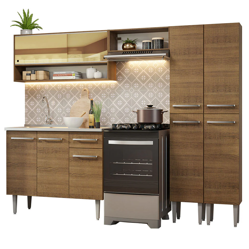 Armário de Cozinha Compacta 229cm com Pia Rustic Emilly Madesa 11 - Image 2