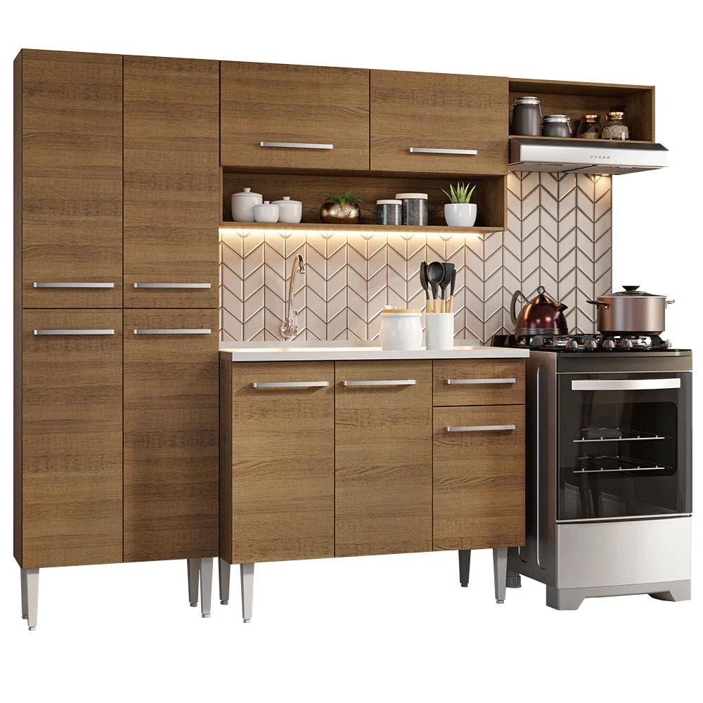Armário de Cozinha Compacta 229cm com Pia Rustic Emilly Madesa 12 - Image 2