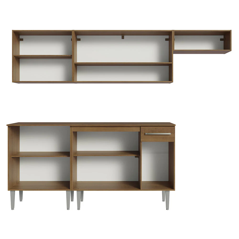 Armário de Cozinha Compacta 229cm Rustic/Cinza Emilly Madesa 13 - Image 6