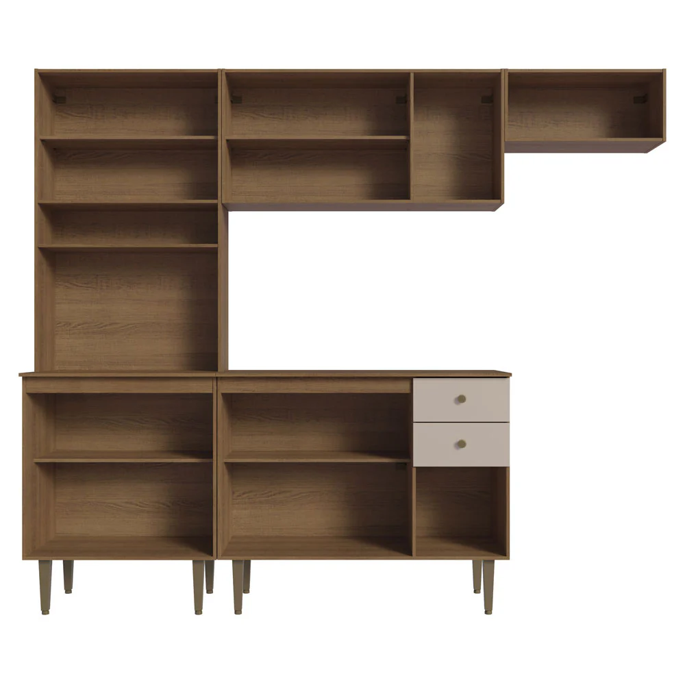 Armário de Cozinha Compacta 235cm Rustic/Crema Gourmet Madesa 02 - Image 9