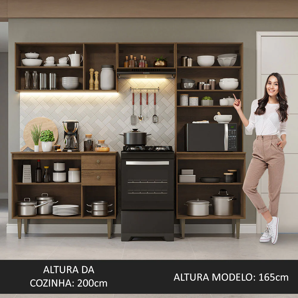 Armário de Cozinha Compacta 235cm Rustic Gourmet Madesa 01 - Image 5