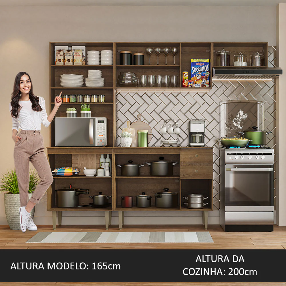 Armário de Cozinha Compacta 235cm Rustic Gourmet Madesa 02 - Image 5