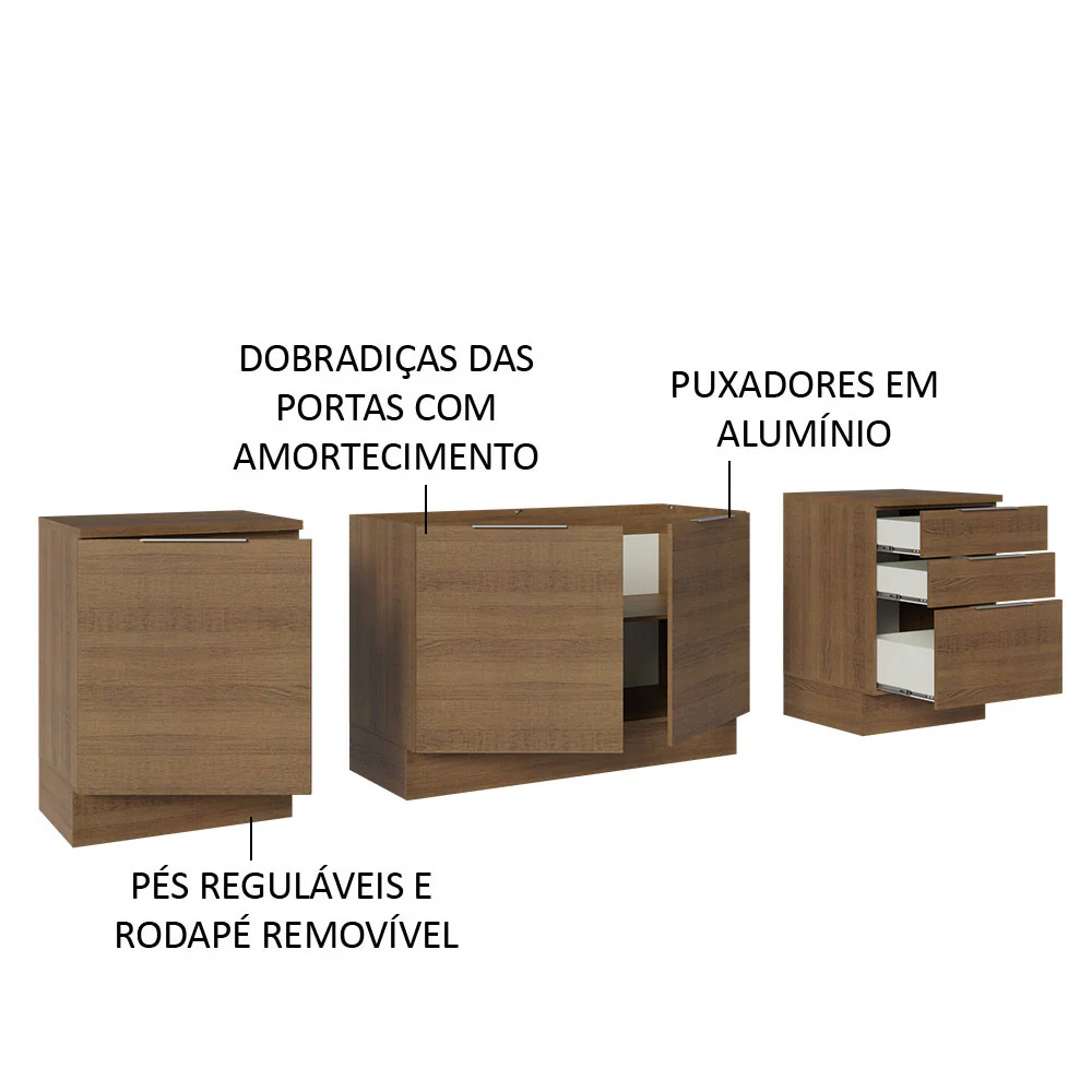 Armário de Cozinha Compacta 240cm Rustic Stella Madesa 01 - Image 4
