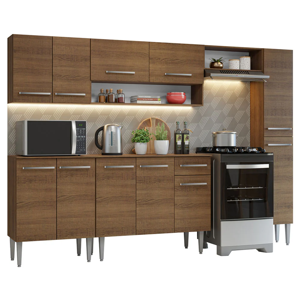 Armário de Cozinha Compacta 261 cm Rustic Emilly Madesa 09 - Image 2