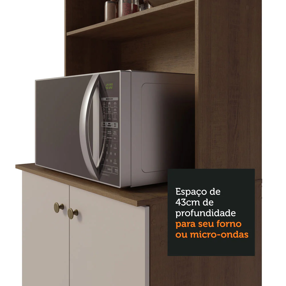 Armário de Cozinha Compacta Quiosque 235cm Rustic/Crema Gourmet Madesa 01 - Image 7