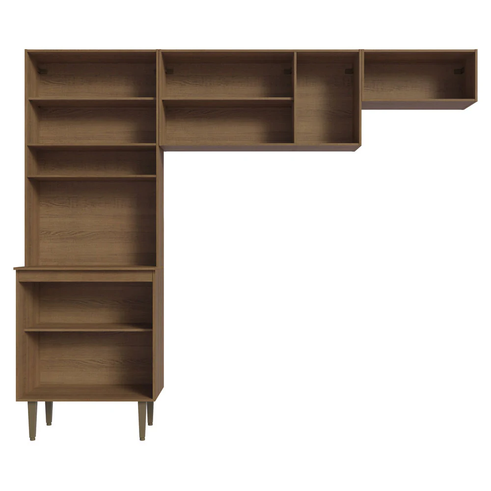Armário de Cozinha Compacta Quiosque 235cm Rustic/Preto Gourmet Madesa 01 - Image 9