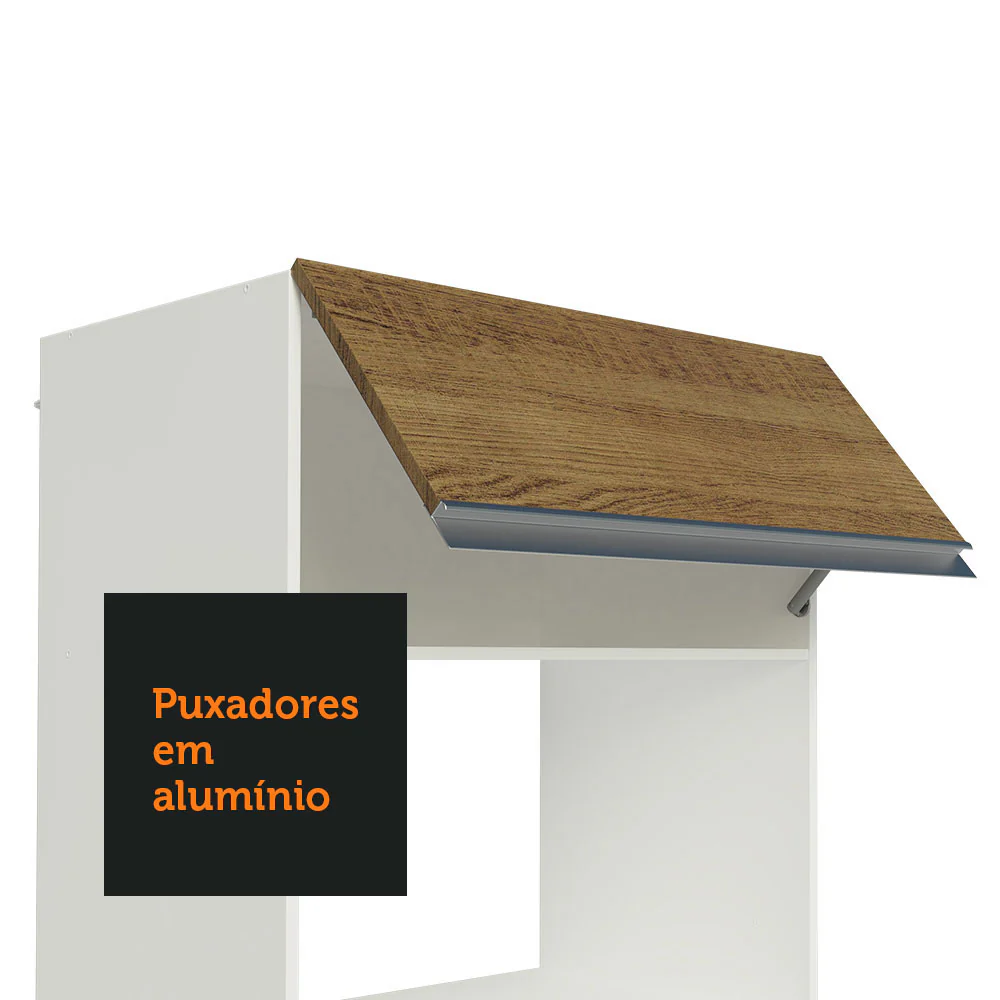 Armário de Cozinha Completa 100% MDF 300cm Branco/Rustic/Crema Smart Madesa 03 - Image 7