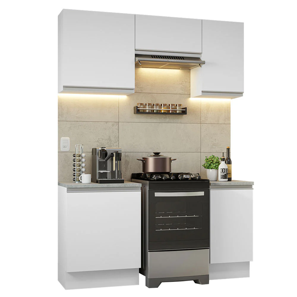 Armário de Cozinha Compacta 160cm Branco Glamy Madesa 07 - Image 2