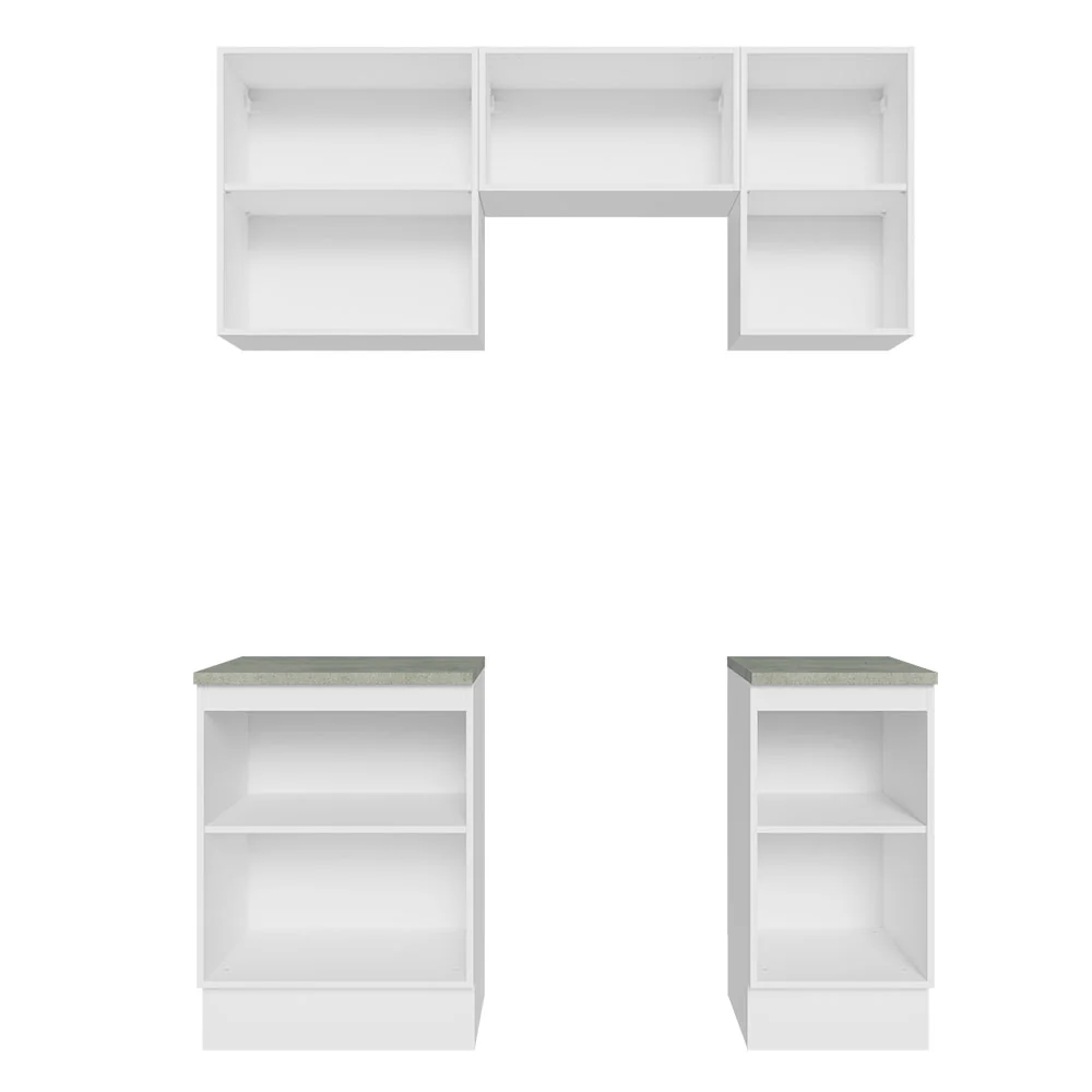 Armário de Cozinha Compacta 160cm Branco Glamy Madesa 07 - Image 5