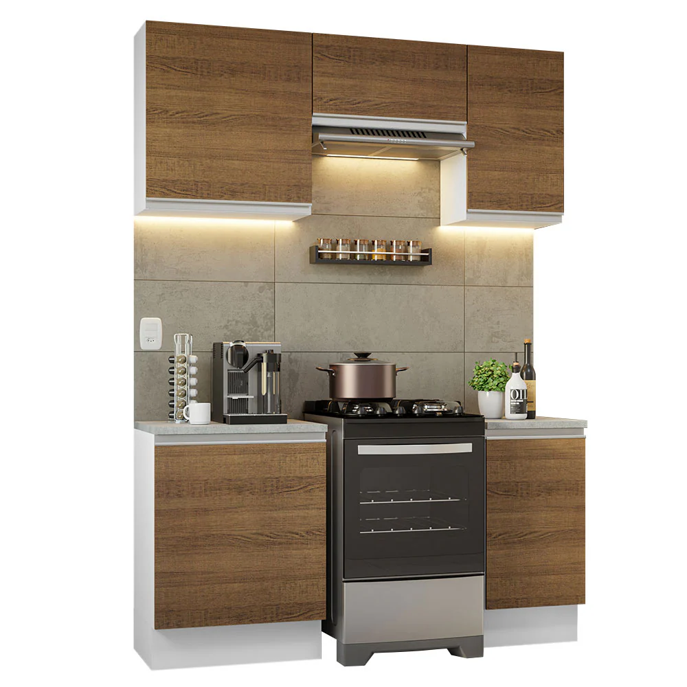 Armário de Cozinha Compacta 160cm Branco/Rustic Glamy Madesa 07 - Image 2