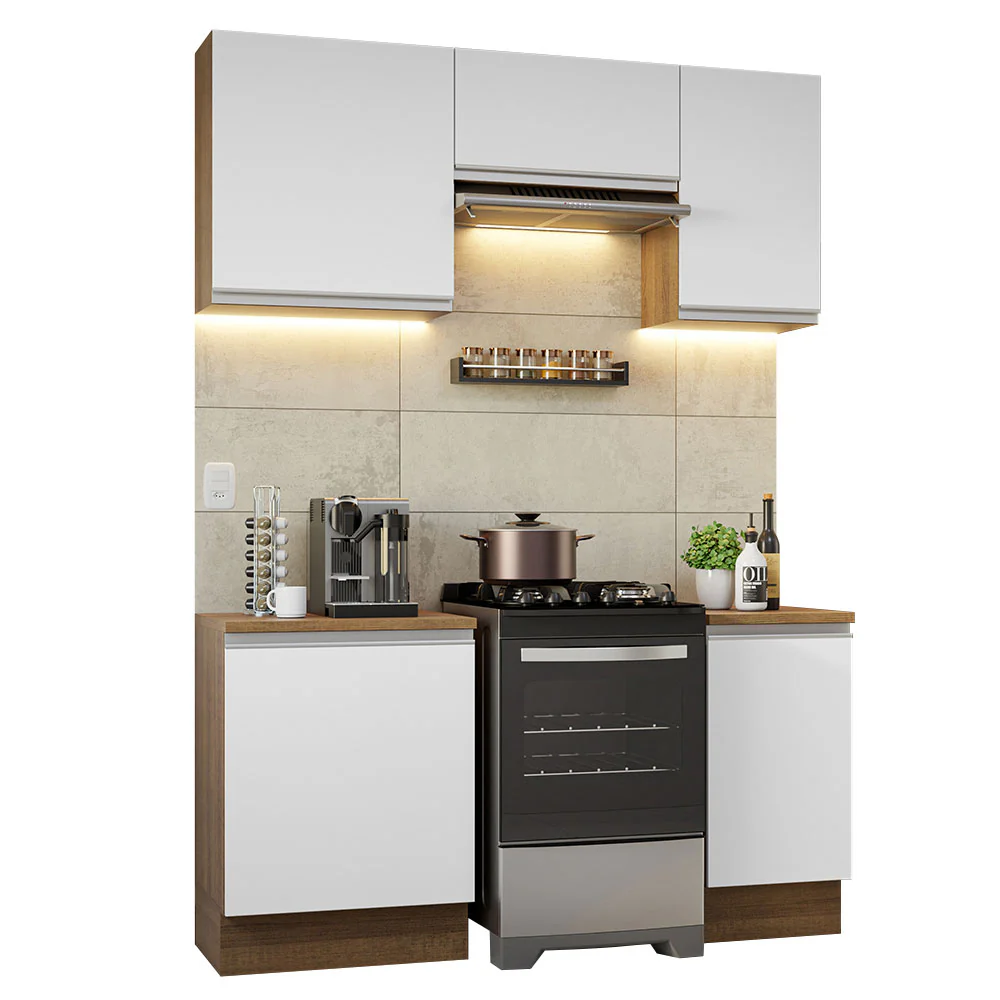 Armário de Cozinha Compacta 160cm Rustic/Branco Glamy Madesa 07 - Image 2