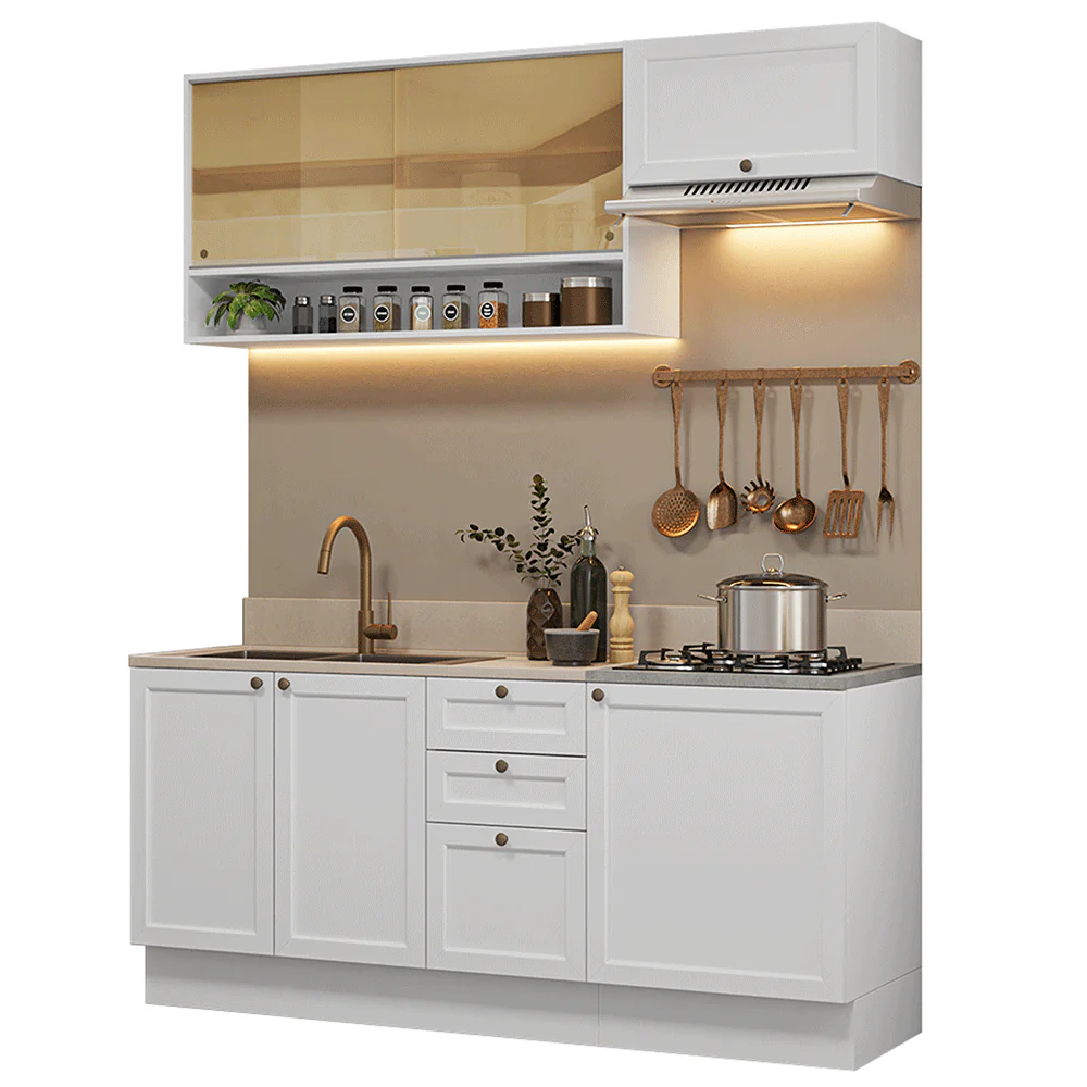 Armário de Cozinha Completa 180 cm Branco Vik Madesa 05 - Image 2