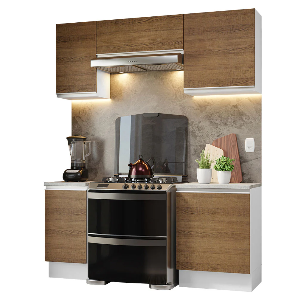 Armário de Cozinha Compacta 180cm Branco/Rustic Glamy Madesa 12 - Image 2