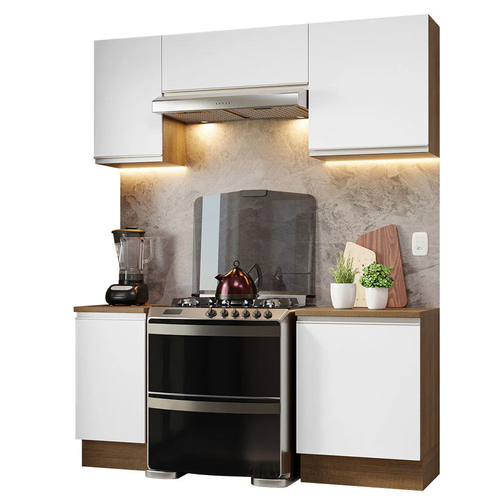 Armário de Cozinha Compacta 180cm Rustic/Branco Glamy Madesa 12 - Image 2