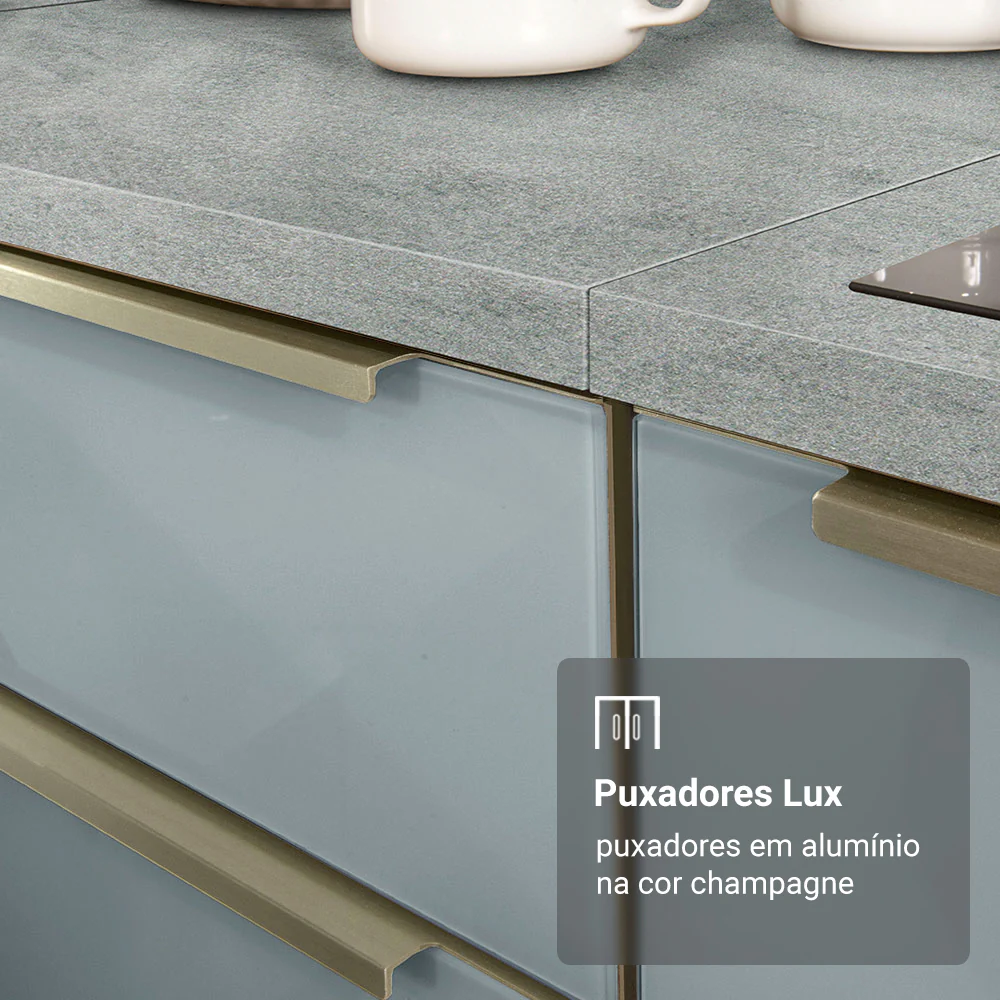 Armário de Cozinha Compacta 190 x 60 cm Branco/Cinza Lux Madesa 02 - Image 7