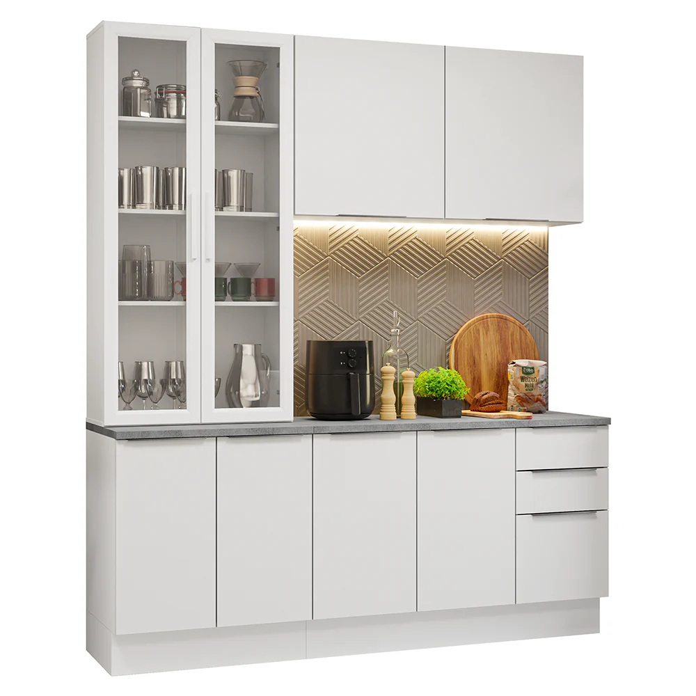 Armário de Cozinha Compacta 190cm Branco Stella Madesa 03 - Image 2