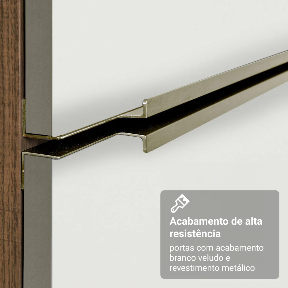 Armário de Cozinha Compacta 190cm Rustic/Branco Veludo Lux Madesa 02 - Image 8