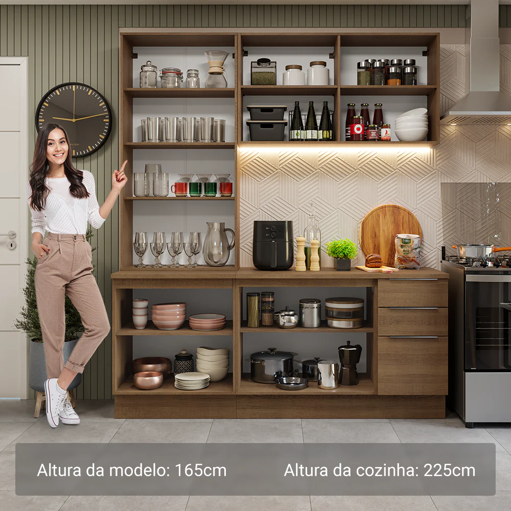 Armário de Cozinha Compacta 190cm Rustic Stella Madesa 03 - Image 4