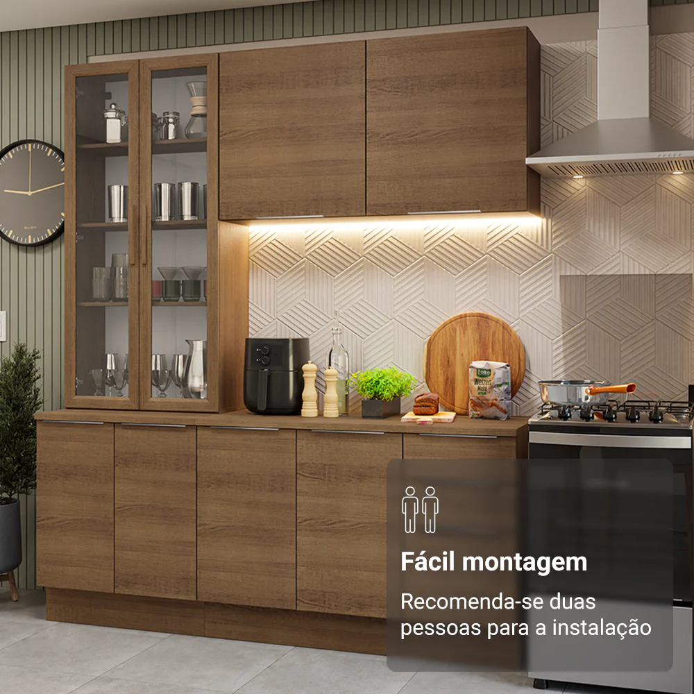 Armário de Cozinha Compacta 190cm Rustic Stella Madesa 03 - Image 9