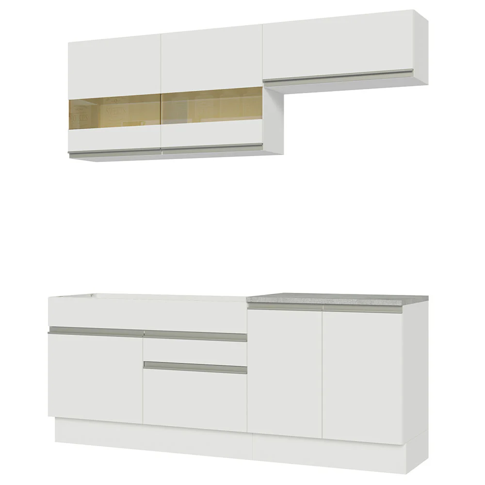 Armário de Cozinha Compacta 200cm Branco Glamy Madesa 07 - Image 11