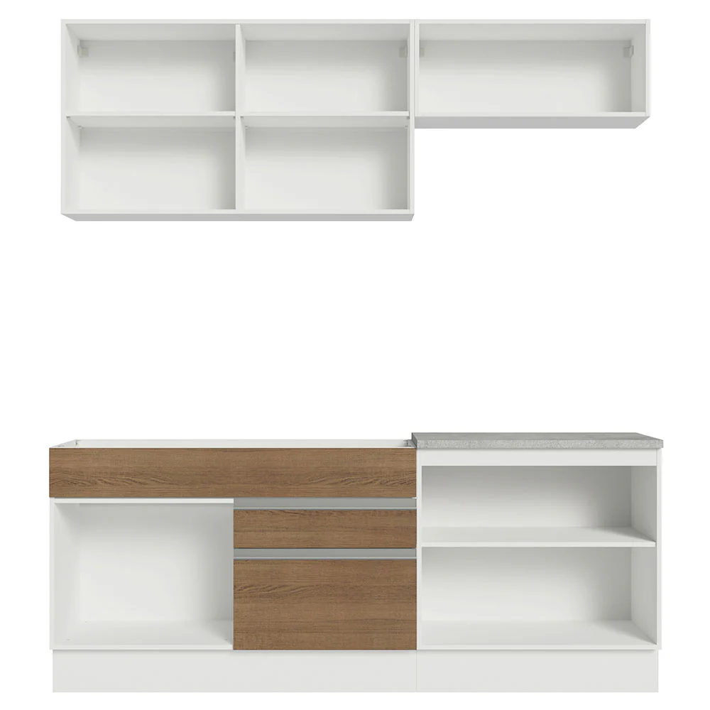 Armário de Cozinha Compacta 200cm Branco/Rustic Glamy Madesa 07 - Image 11