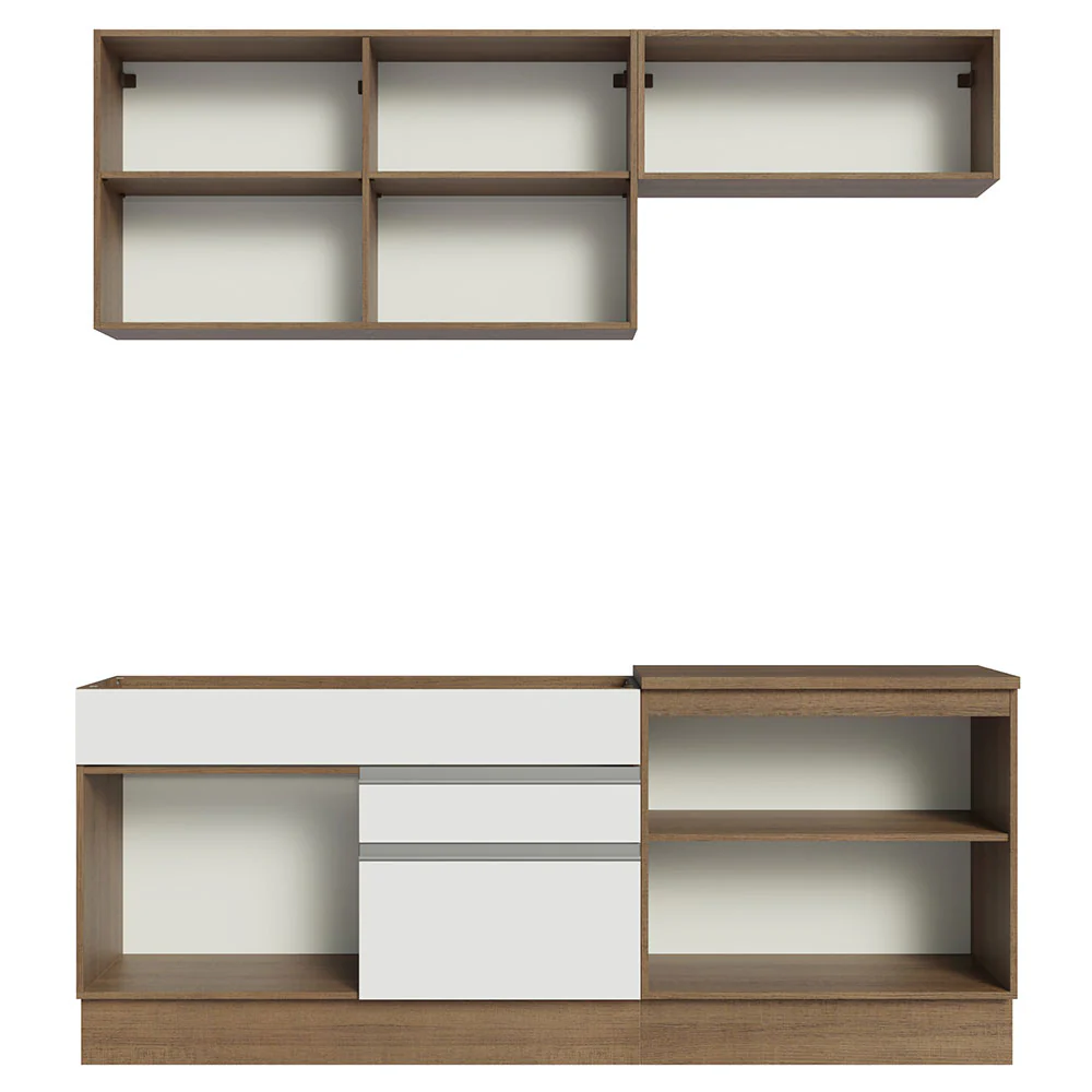 Armário de Cozinha Compacta 200cm Rustic/Branco Glamy Madesa 07 - Image 11