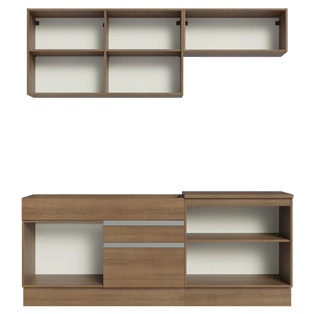 Armário de Cozinha Compacta 200cm Rustic/Crema Glamy Madesa 07 - Image 11