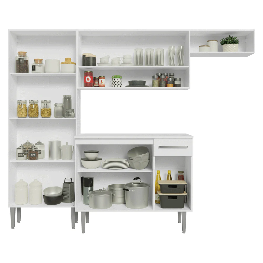 Armário de Cozinha Completa 229cm Branco Emilly Madesa 016 - Image 5